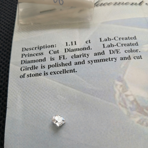 Lab-Created Princess Cut Diamond - Picture 6 of 10